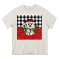Cream Christmas Bichon frise dog Heavy Core Tee - BarkalooDesign