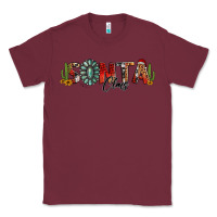 Burgundy western christmas santa claus sunflowers and cactus Classic Tee - Jasminsmagicworld