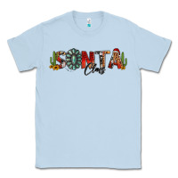 Dusty Blue western christmas santa claus sunflowers and cactus Classic Tee - Jasminsmagicworld