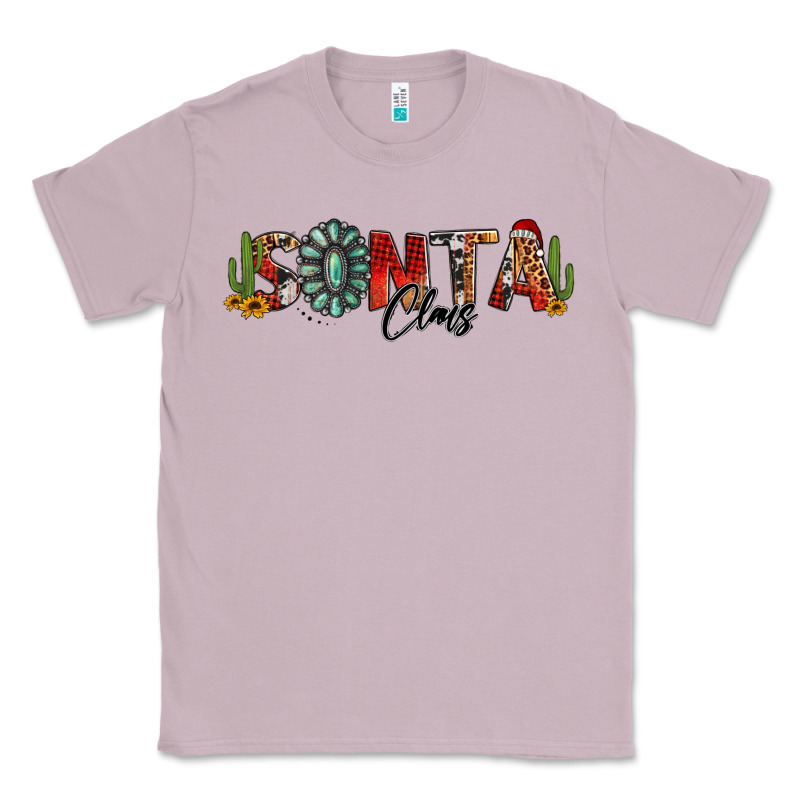 Western Christmas Santa Claus Sunflowers And Cactus Classic Tee by Jasminsmagicworld | Teevron