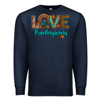 Navy love thanksgiving turkey Premium Sweatshirt - RanaPortraitStore