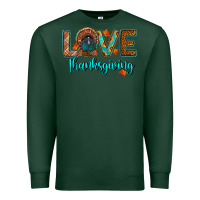 Sports Green love thanksgiving turkey Premium Sweatshirt - RanaPortraitStore