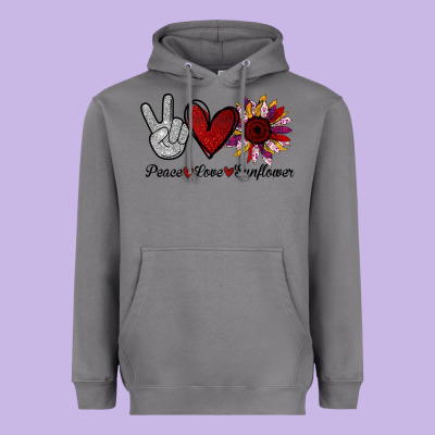 Peace Love Sunflower Heavyweight Hoodie Designed By Bettercallsaul