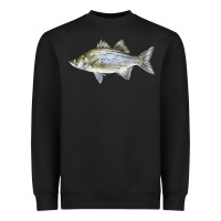 Black White Bass Fish Illustrations Heavyweight Sweatshirt - LillyAllenDesigns