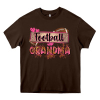 Chocolate Brown football grandma with leopard Heavy Core Tee - Zillion Design Studio