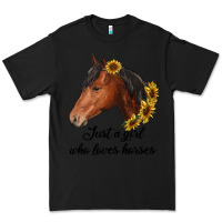 Black just a girl who loves horses Premium Tee - RanaPortraitStore