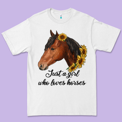 Just A Girl Who Loves Horses Premium Tee Designed By Ranaportraitstore