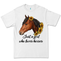 White just a girl who loves horses Premium Tee - RanaPortraitStore