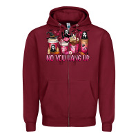 Burgundy No you hang up coffee cups Zipper Hoodie - MaliasSmallBusiness