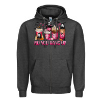 Charcoal Heather No you hang up coffee cups Zipper Hoodie - MaliasSmallBusiness
