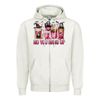 Oatmeal Heather No you hang up coffee cups Zipper Hoodie - MaliasSmallBusiness
