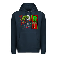 Navy Christmas Character Nurse Premium Hoodie - NancyCooperArtShop