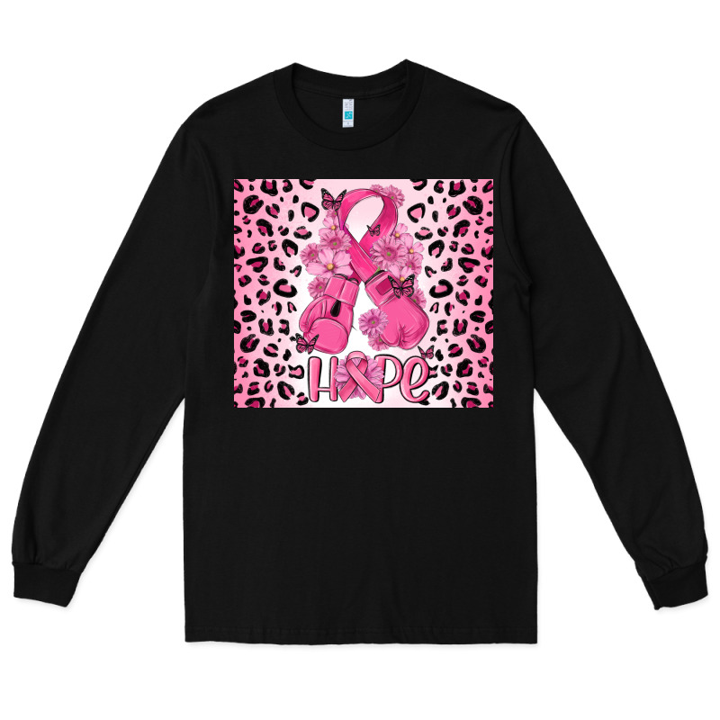 Breast Cancer With Boxing Gloves Long Sleeve Tee by MaliasSmallBusiness | Teevron