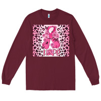 Burgundy breast cancer with boxing gloves Long Sleeve Tee - MaliasSmallBusiness