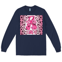 Navy breast cancer with boxing gloves Long Sleeve Tee - MaliasSmallBusiness