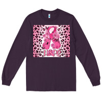 Plum breast cancer with boxing gloves Long Sleeve Tee - MaliasSmallBusiness