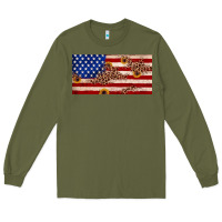 Army Green American flag leopard sunflower Long Sleeve Tee - JahusDesignShop