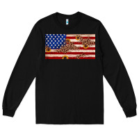 Black American flag leopard sunflower Long Sleeve Tee - JahusDesignShop