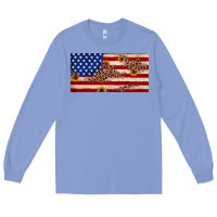 Colony Blue American flag leopard sunflower Long Sleeve Tee - JahusDesignShop
