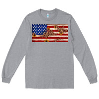 Heather Grey American flag leopard sunflower Long Sleeve Tee - JahusDesignShop