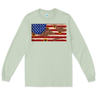 American Flag Leopard Sunflower Long Sleeve Tee | Teevron