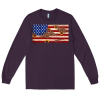 Plum American flag leopard sunflower Long Sleeve Tee - JahusDesignShop