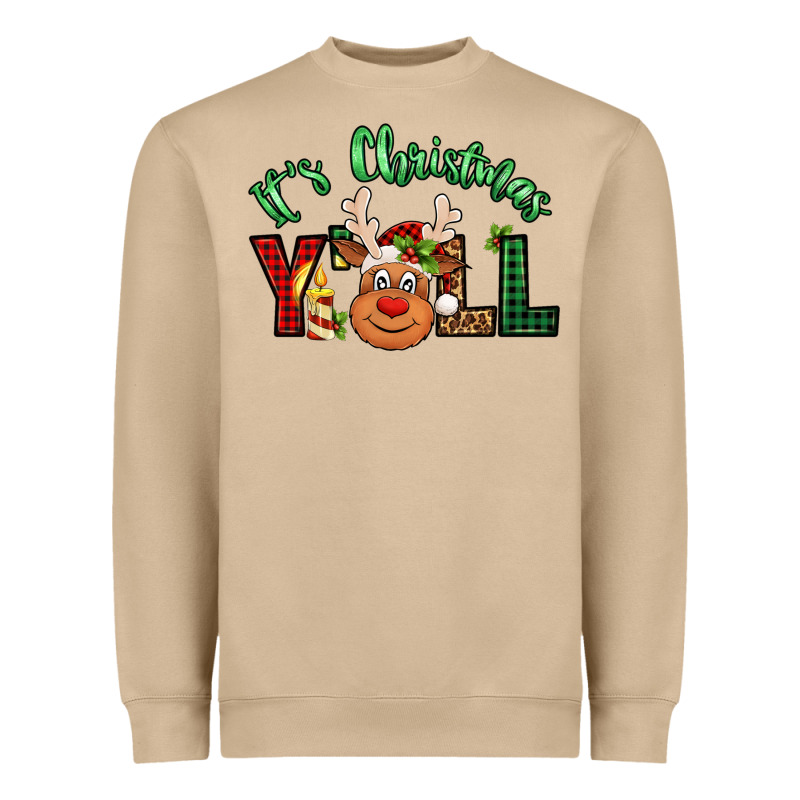 It's Christmas Y'all Reindeer Heavyweight Sweatshirt by Jasminsmagicworld | Teevron