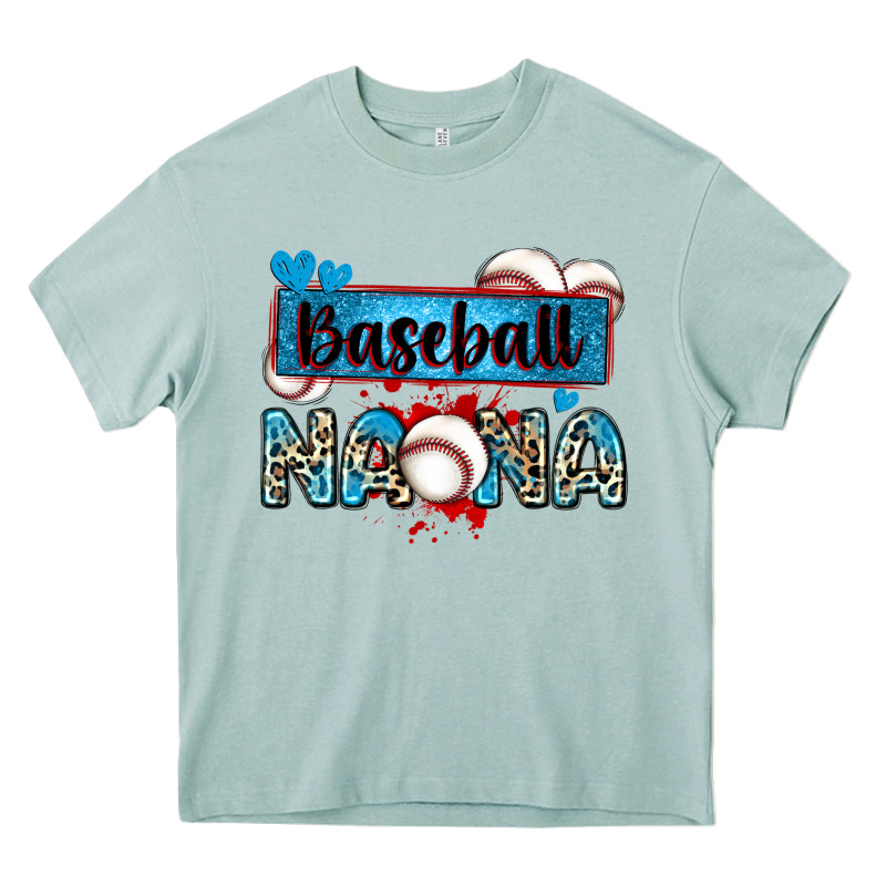 Baseball Nana With Leopard Heavy Core Tee by Zillion Design Studio | Teevron