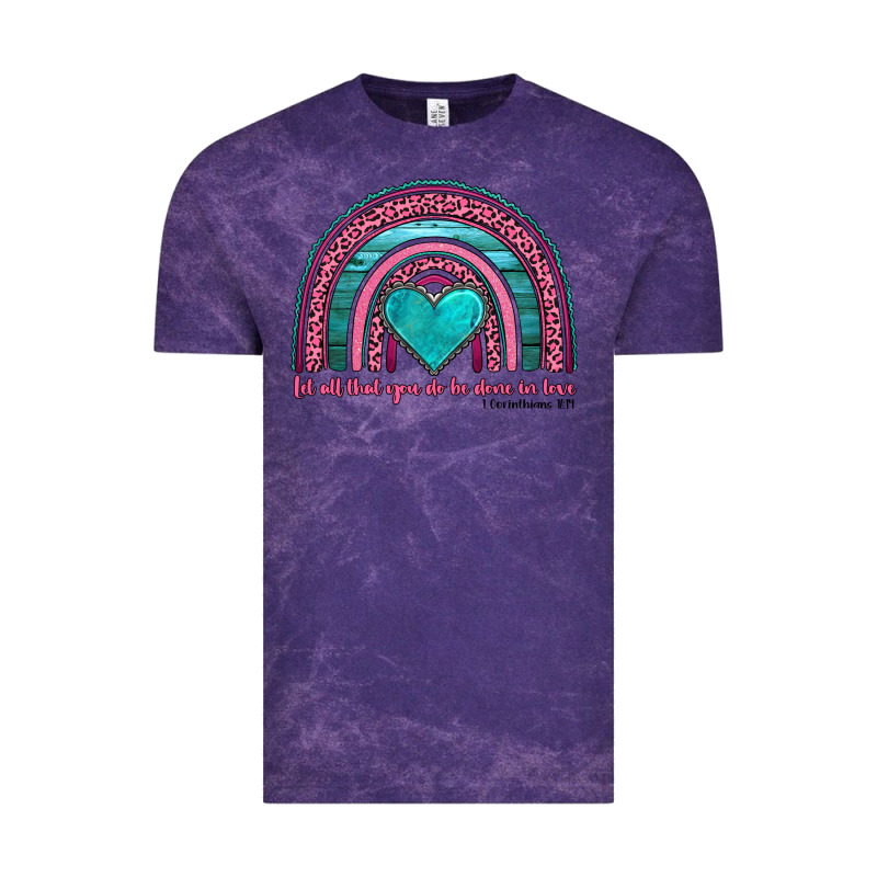 Valentine's Day Rainbow Let All That You Do Be Done In Love 1 Corinthi Vintage Tee by AdoDesignShop | Teevron