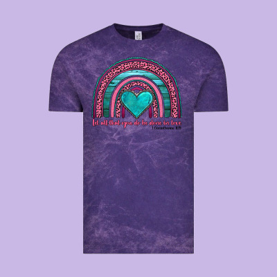 Valentine's Day Rainbow Let All That You Do Be Done In Love 1 Corinthi Vintage Tee Designed By Adodesignshop