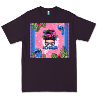 Plum ohana stitch messy bun Premium Tee - Zillion Design Studio