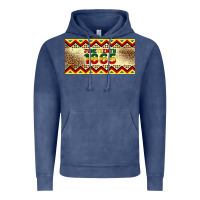 Vintage Denim juneteenth 1865 leopard licence plate template Vintage Hoodie - Artiststas