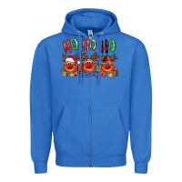 True Royal Ho ho ho Reindeer Zipper Hoodie - NancyCooperArtShop