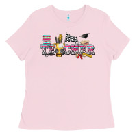 Bubblegum Pink race with teacher Ladies Tee - texasbilliewilder