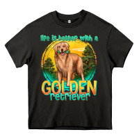 Asphalt life is better with a golden retriever Heavy Core Tee - texasbilliewilder