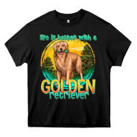 Black life is better with a golden retriever Heavy Core Tee - texasbilliewilder