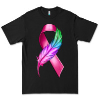 Black Breast Cancer Ribbon with Feather Premium Tee - texasbilliewilder