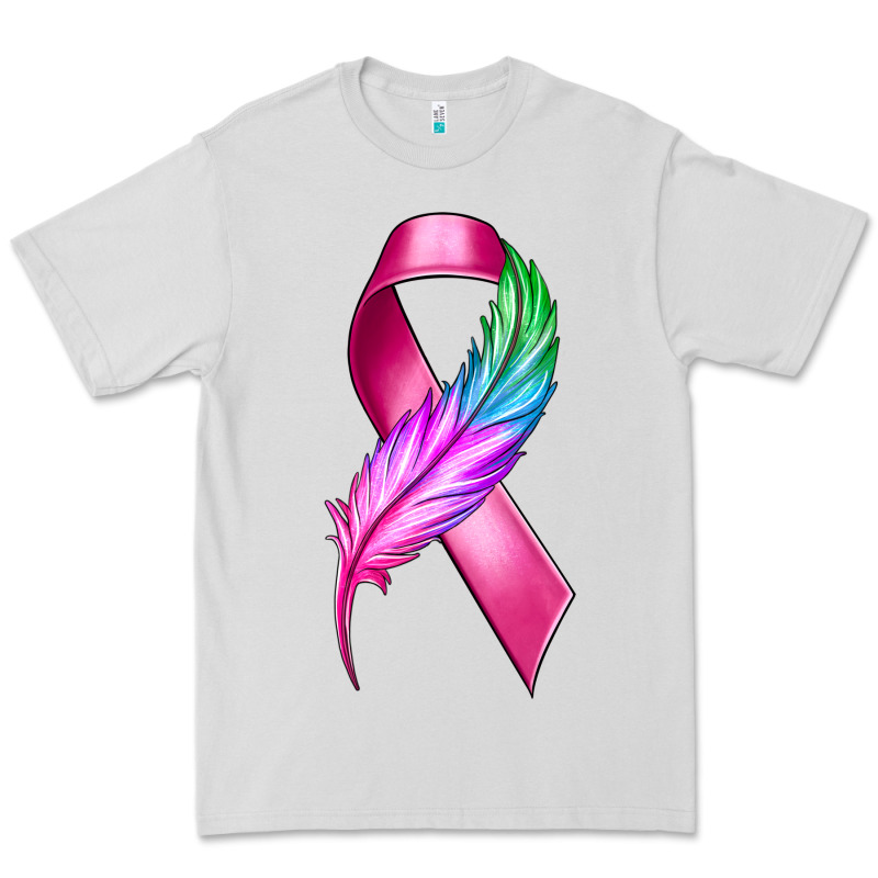 Breast Cancer Ribbon With Feather Premium Tee by texasbilliewilder | Teevron