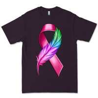 Plum Breast Cancer Ribbon with Feather Premium Tee - texasbilliewilder