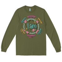Army Green i am inspiration Long Sleeve Tee - MaliasSmallBusiness