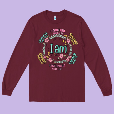I Am Inspiration Long Sleeve Tee Designed By Maliassmallbusiness
