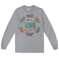 Heather Grey i am inspiration Long Sleeve Tee - MaliasSmallBusiness