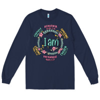 Navy i am inspiration Long Sleeve Tee - MaliasSmallBusiness