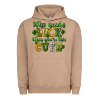 Pigment Burro Who needs luck when you're this cute St. Patrick's Urban Hoodie - CowGirlArtShop