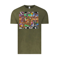 Vintage Olive easter bunny egg cowhide leopard Vintage Tee - Artiststas