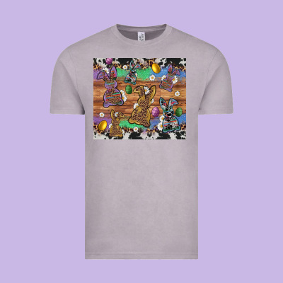 Easter Bunny Egg Cowhide Leopard Vintage Tee Designed By Artiststas