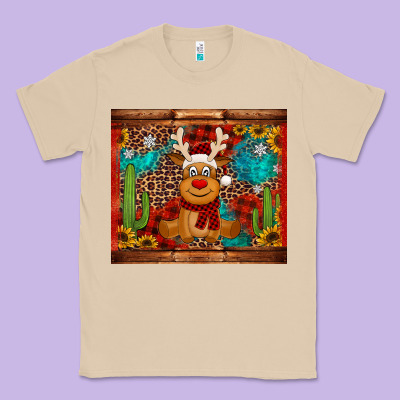 Western Christmas Reindeer Classic Tee Designed By Jasminsmagicworld