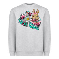 Heather Grey he is risen cross rabbit Heavyweight Sweatshirt - BarkalooDesign