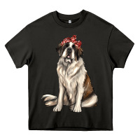 Asphalt st bernard with bandanna Heavy Core Tee - texasbilliewilder
