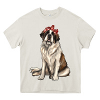 Cream st bernard with bandanna Heavy Core Tee - texasbilliewilder